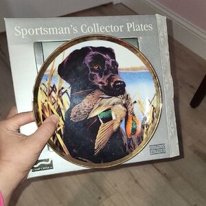 Sportsman's Collector Plate with Dog and Duck Design
